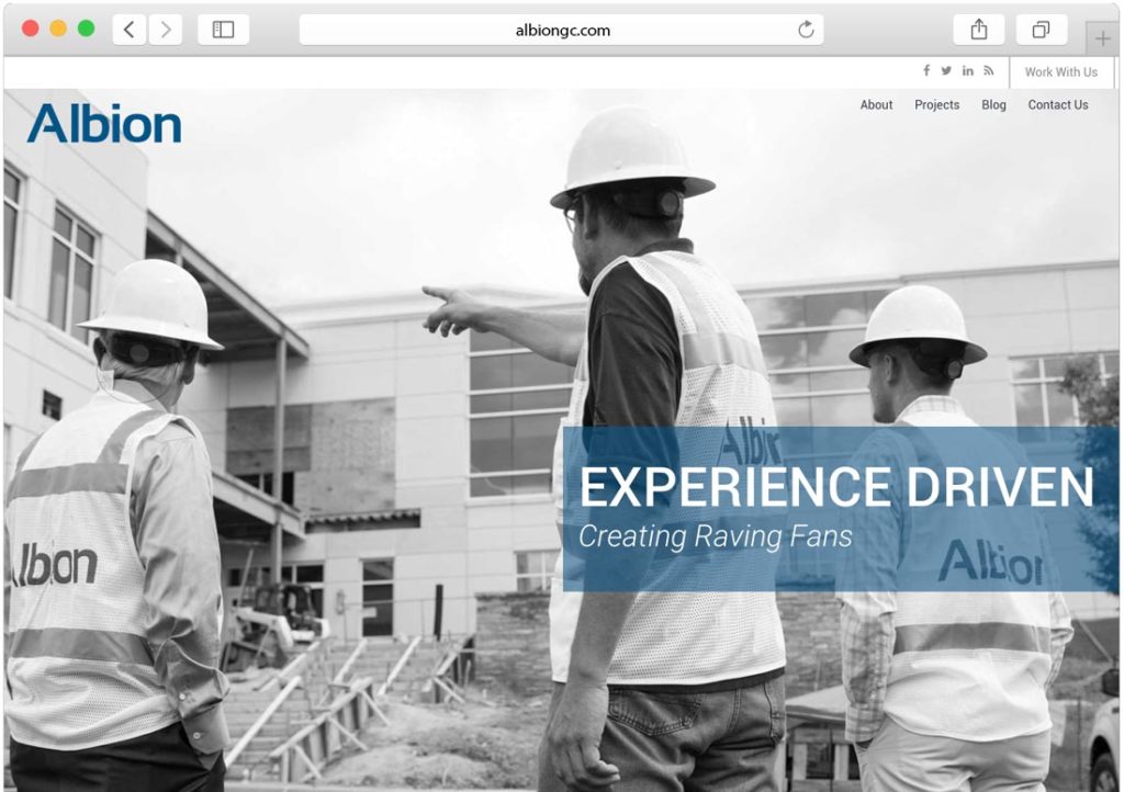 Albion website homepage